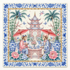 Blue and White Mahjong Mat - Miro