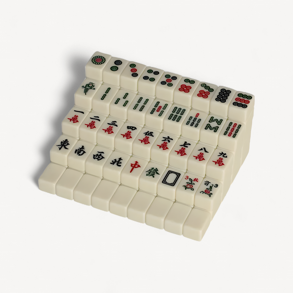 Chinese mahjong tin box in melamine, 144 tiles (1 of 15)