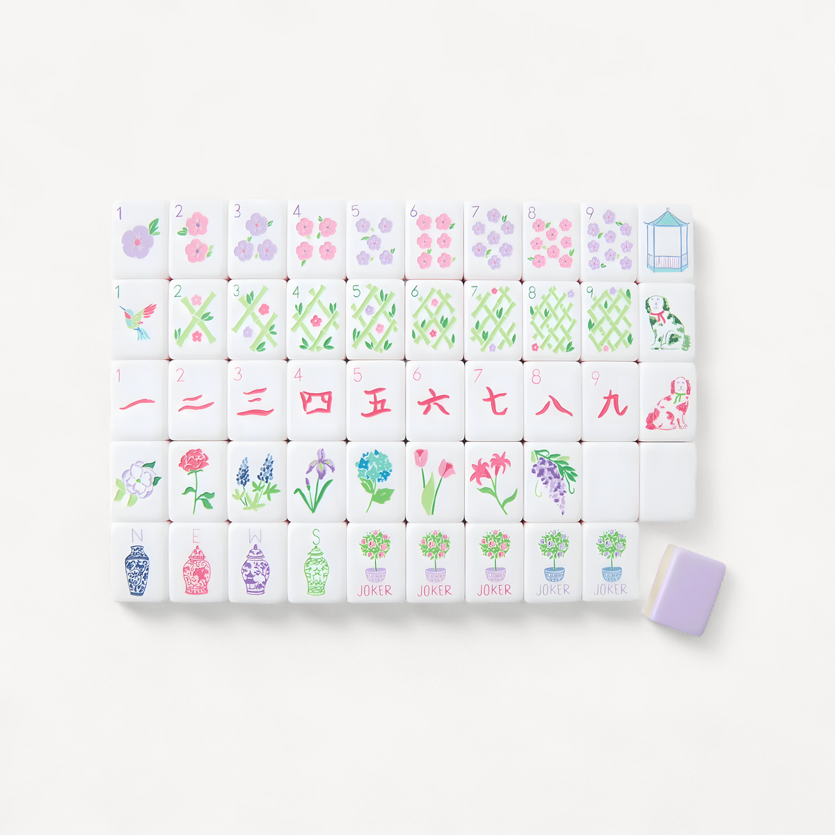 Acrylic american mahjong set in light purple, 160 tiles (1 of 10)