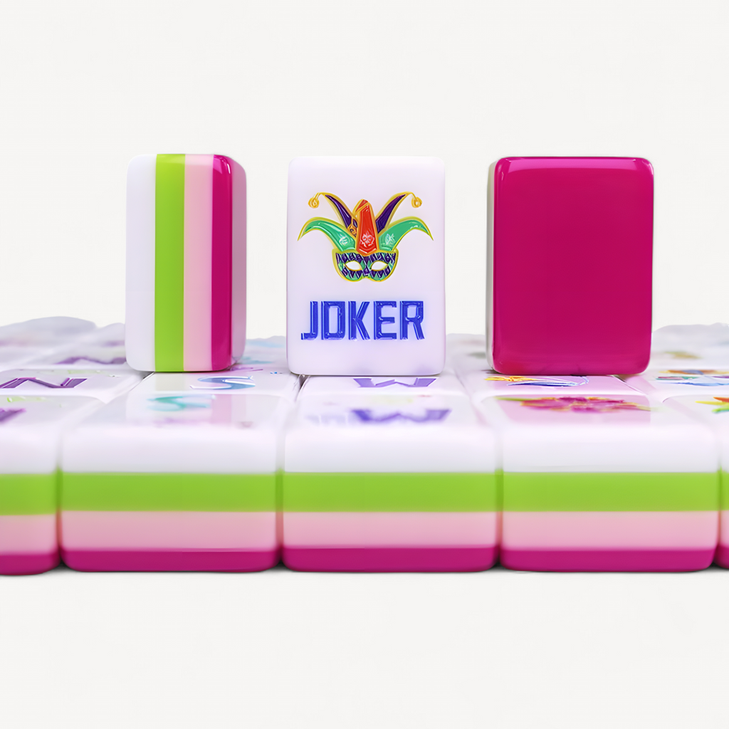 American mahjong set adults in magenta acrylic, 160 tiles (3 of 11)