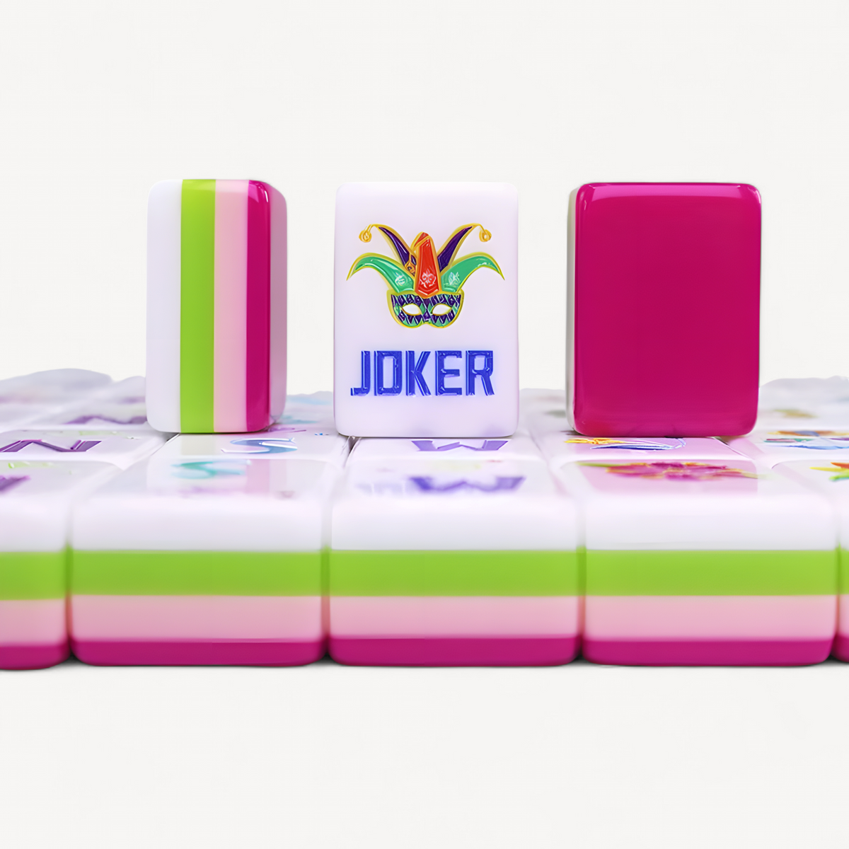 American mahjong set adults in magenta acrylic, 160 tiles (3 of 11)
