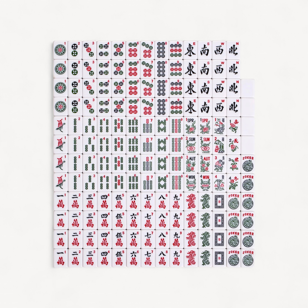 Automatic mahjong table tiles in green (3 of 11)