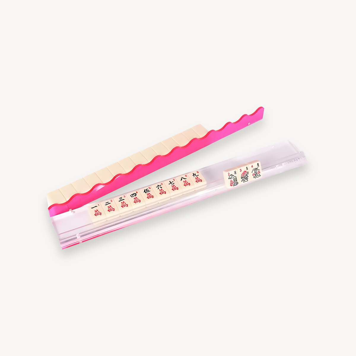 Mahjong rack with magnet in clear acrylic (1 of 14)