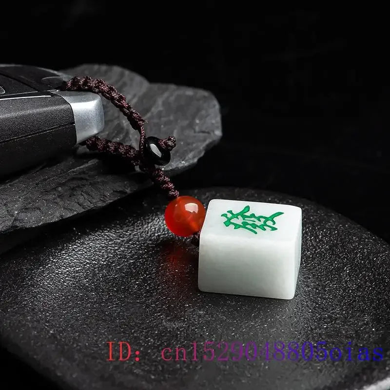 Mahjong tile keychain in burmese jade (8 of 11)