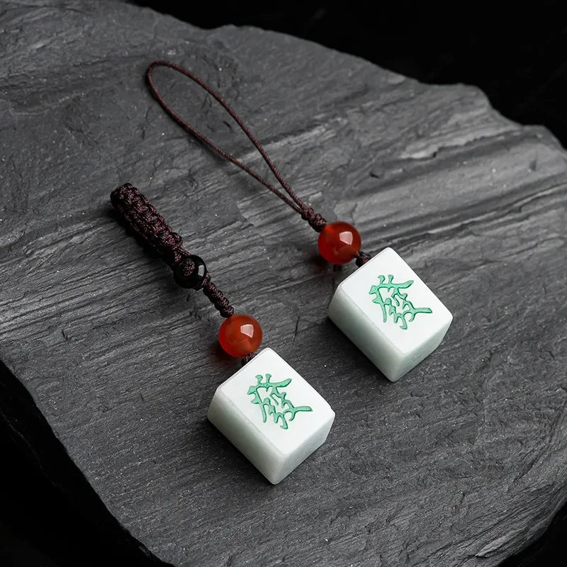 Mahjong bag charm in burmese jade (5 of 12)
