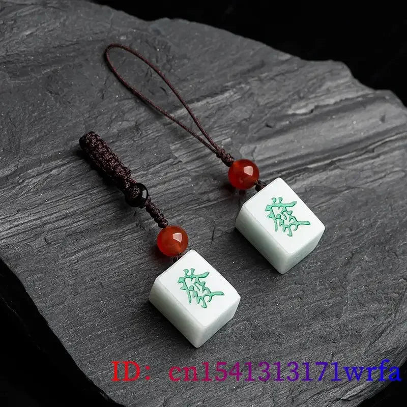 Mahjong bag charm in burmese jade (7 of 12)