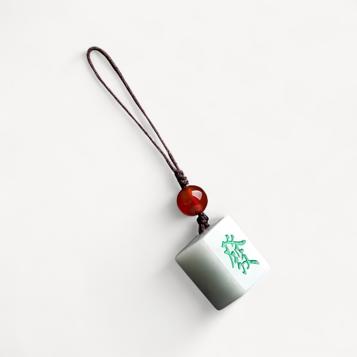 Mahjong tile keychain in burmese jade (1 of 11)