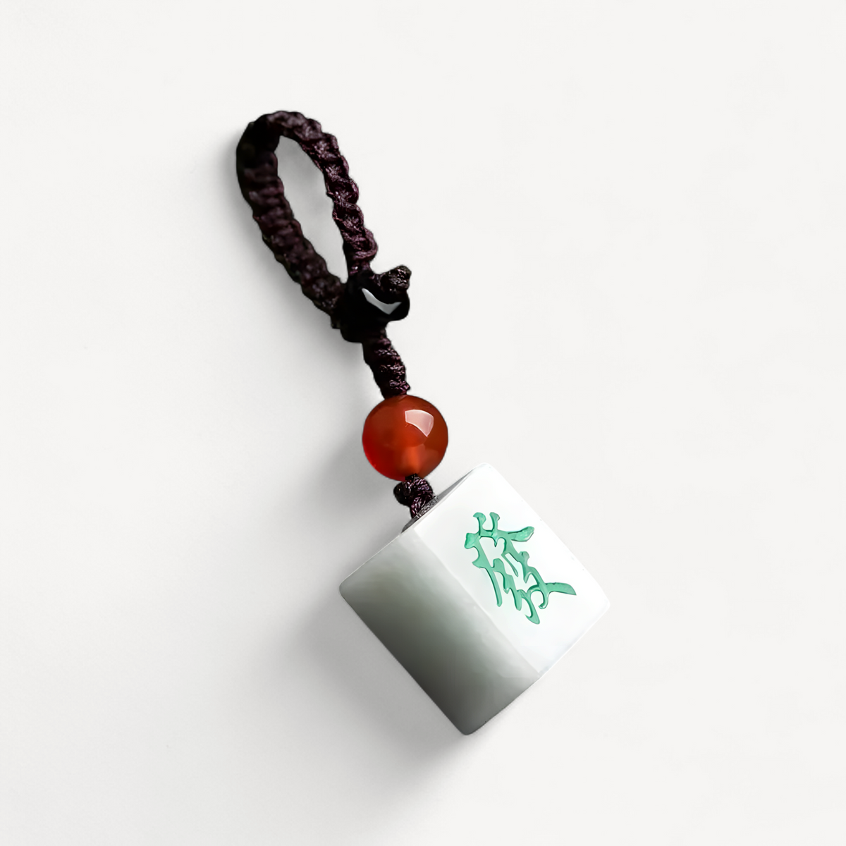 Mahjong tile keychain in burmese jade (2 of 11)