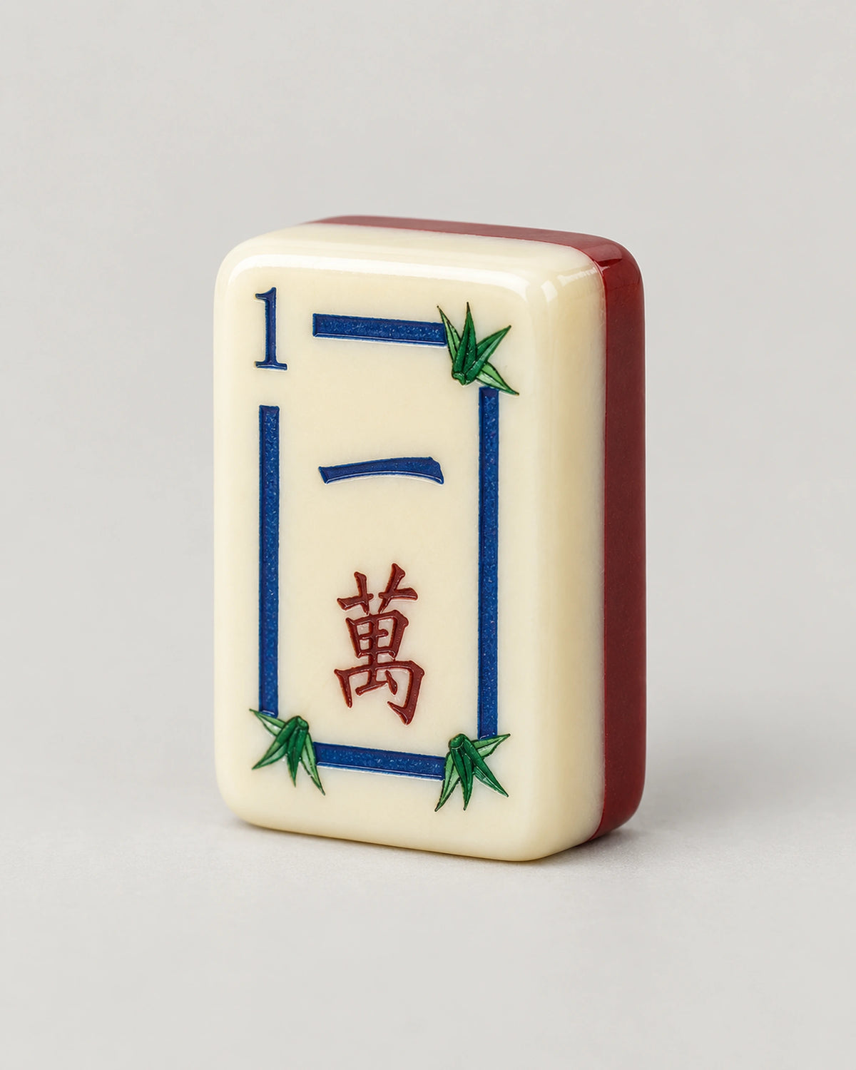 Calla mahjong tiles, traditional floral art, close-up of a single tile