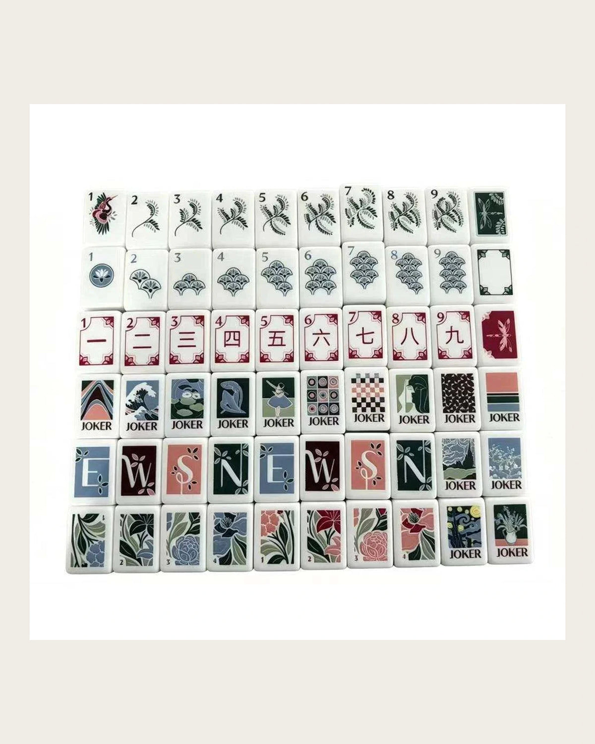 Canopy - Jade Green Mahjong Tiles - Garden-Inspired Art - Compact view