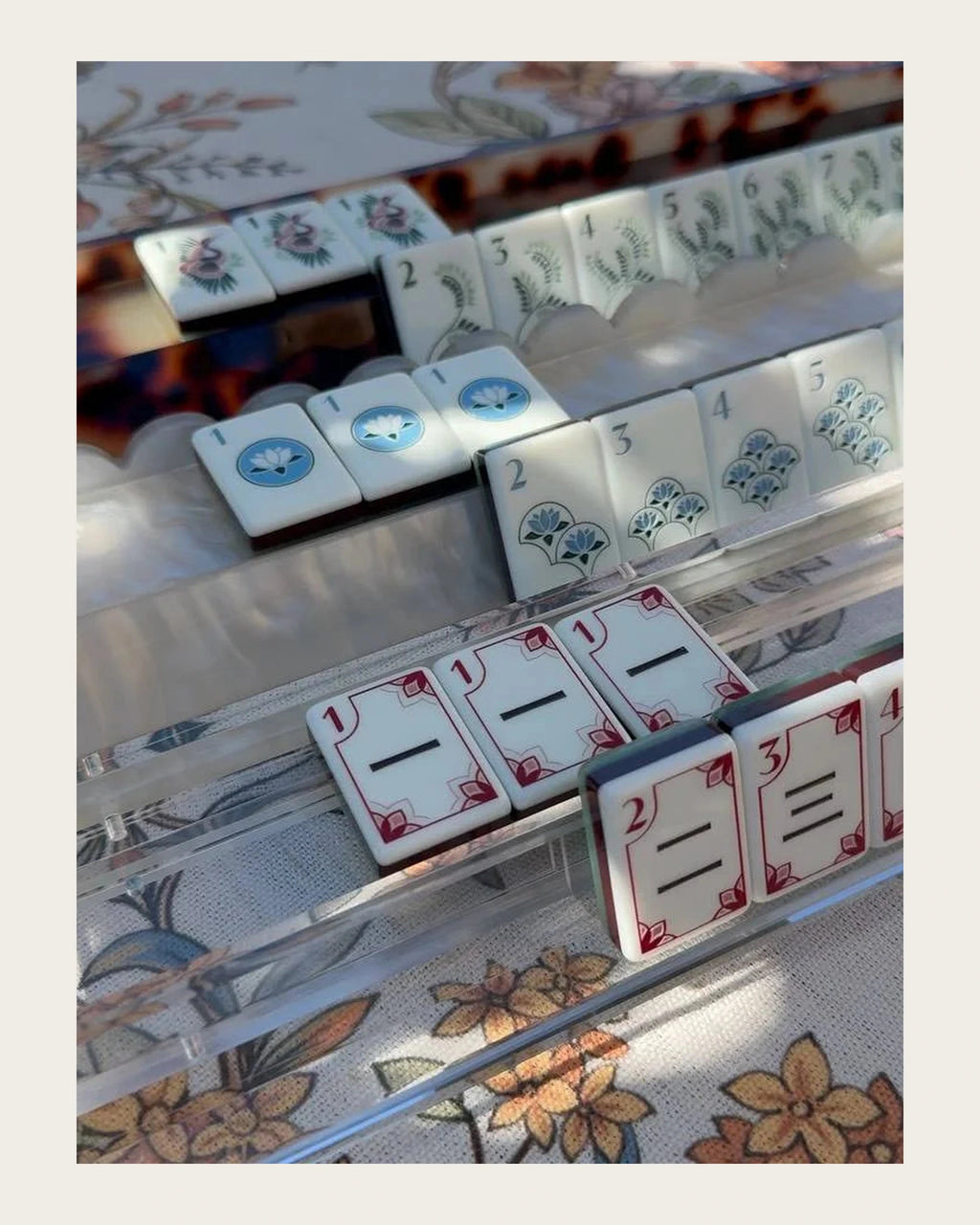 Canopy - Jade Green Mahjong Tiles - Garden-Inspired Art - Full view