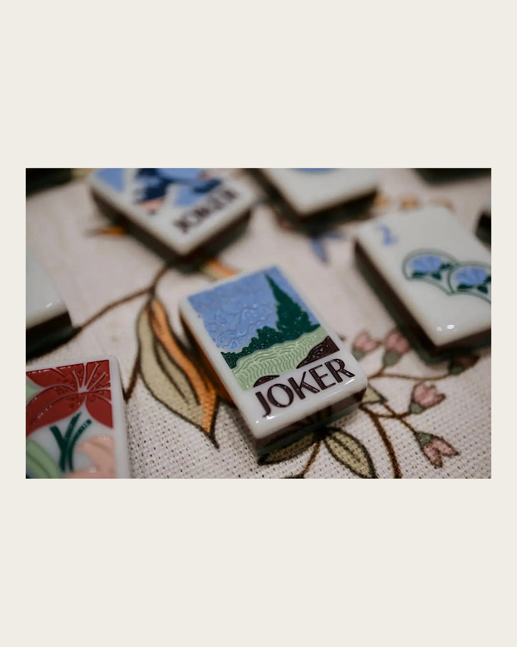 Canopy - Jade Green Mahjong Tiles - Garden-Inspired Art - Single view