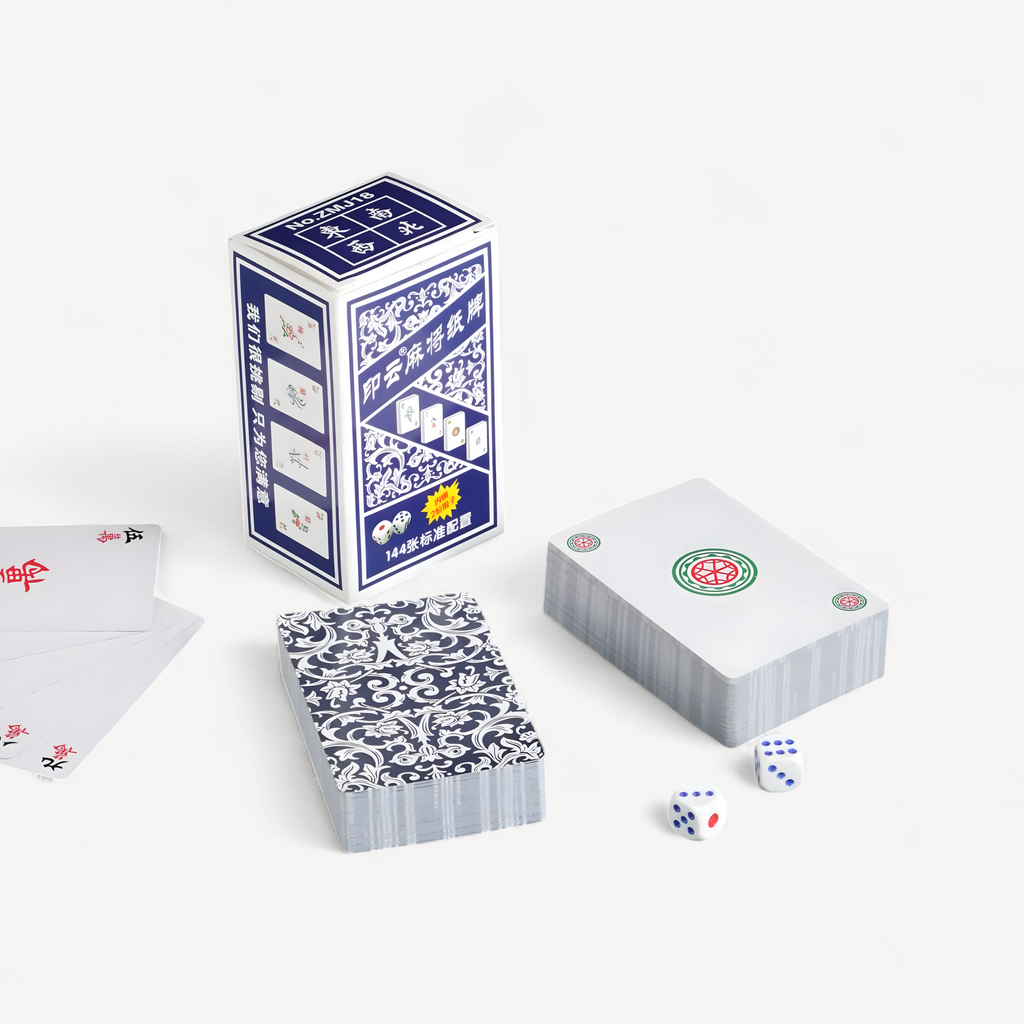 Blue and white mahjong cards, 144 tiles (1 of 11)