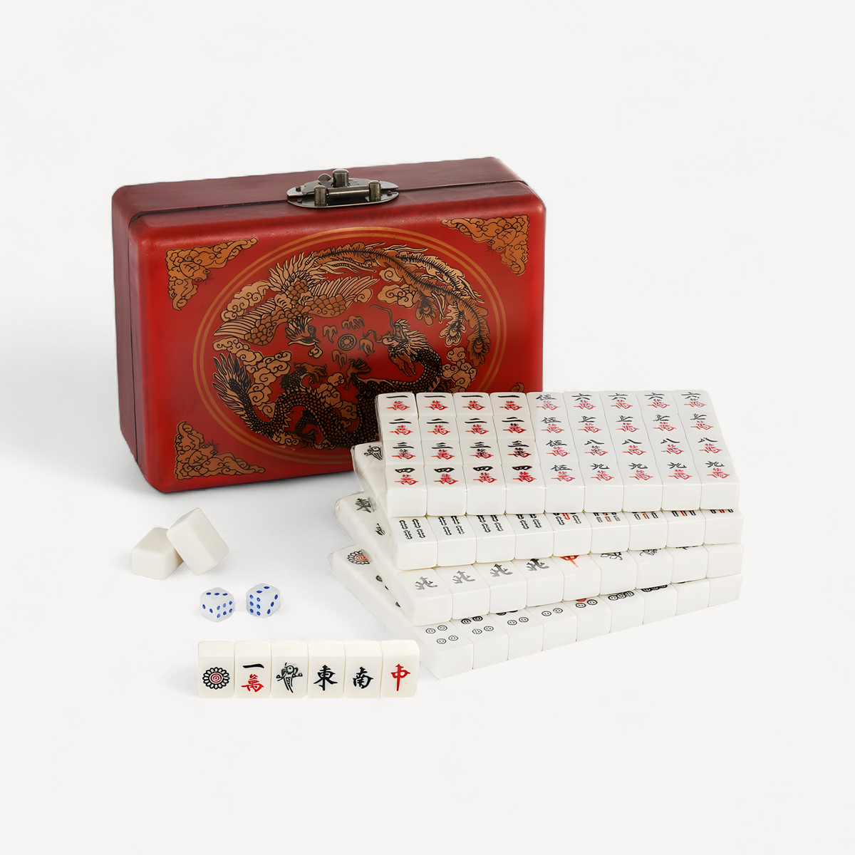 Chinese mahjong storage box set, 144 tiles (1 of 11)