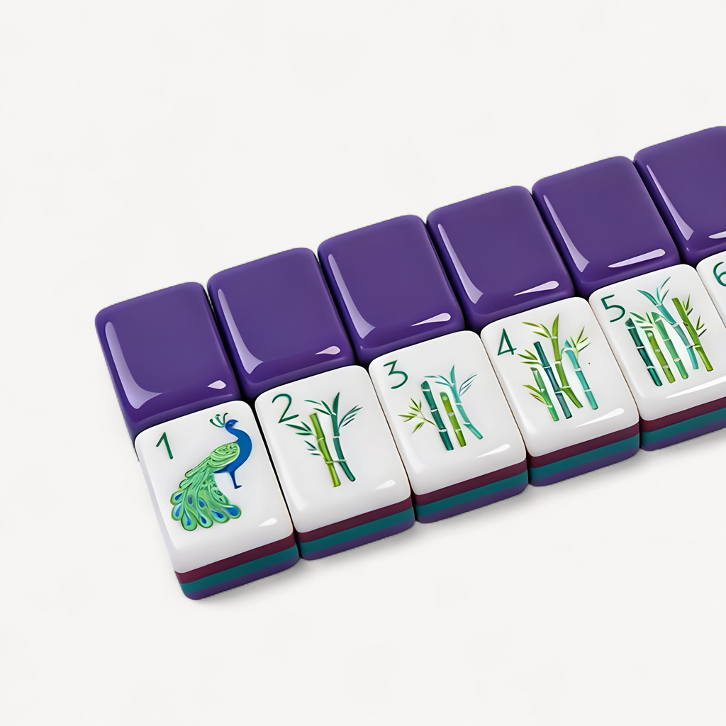 Purple mahjong tiles set in acrylic, 166 tiles (1 of 9)