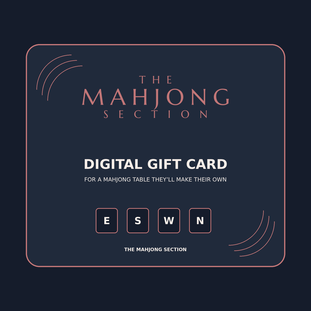 The Mahjong Section digital gift card in midnight blue and rose