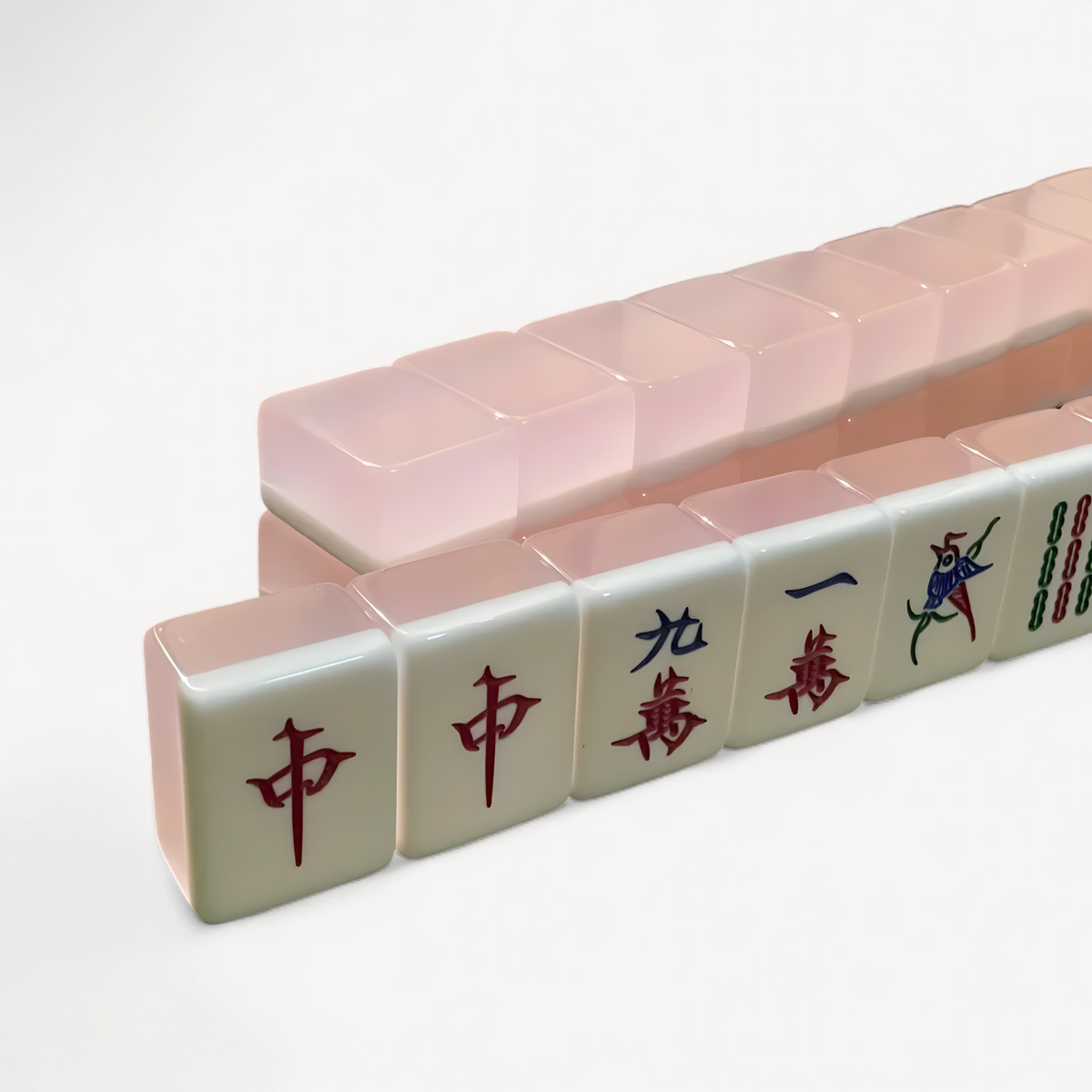 Jade mahjong tiles in jelly pink, 144 tiles (1 of 10)