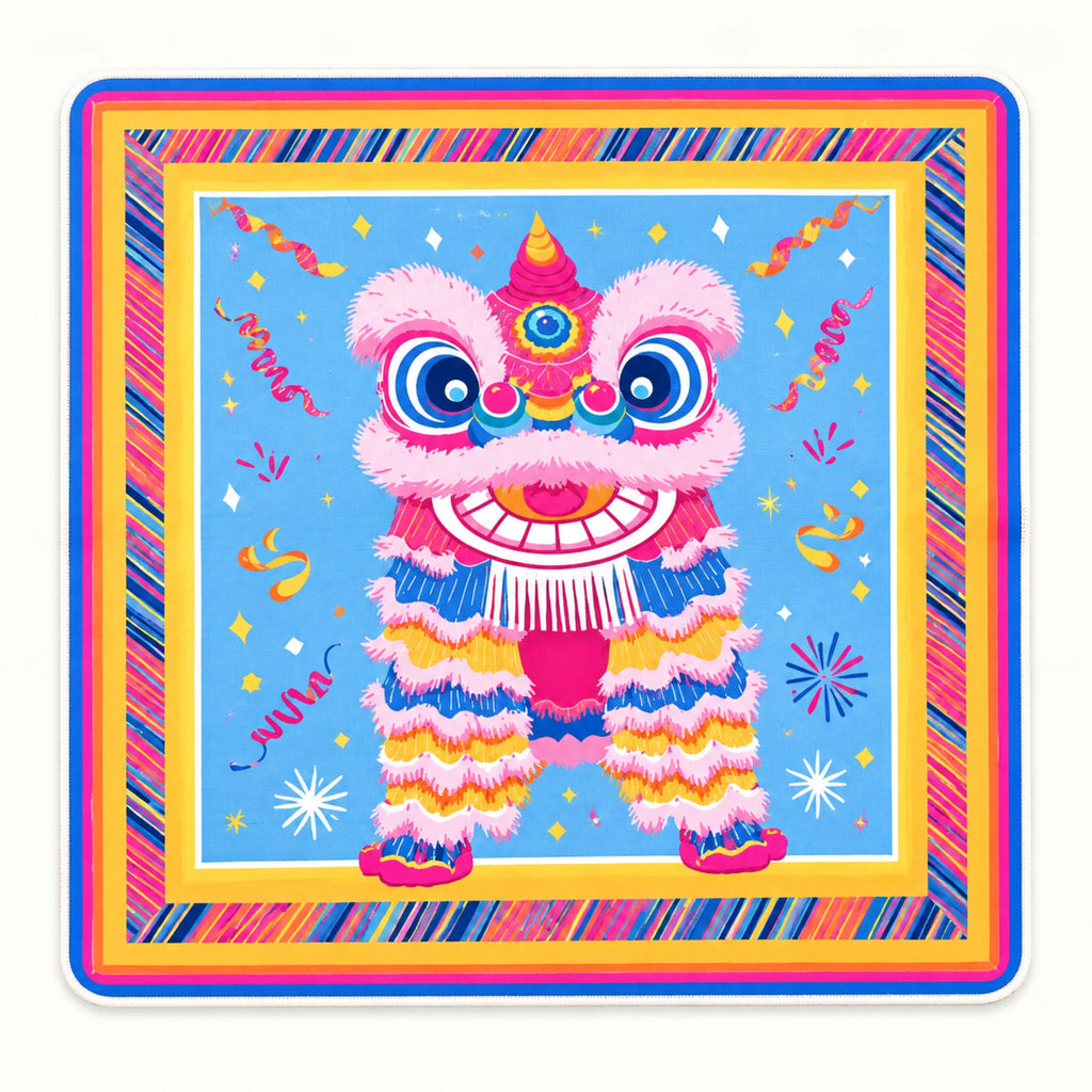 Lantern Chinese lion dance American mahjong mat packshot