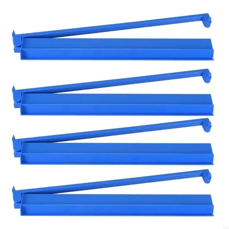 Blue version of the Larch set: four solid blue racks shown side by side with their arms raised