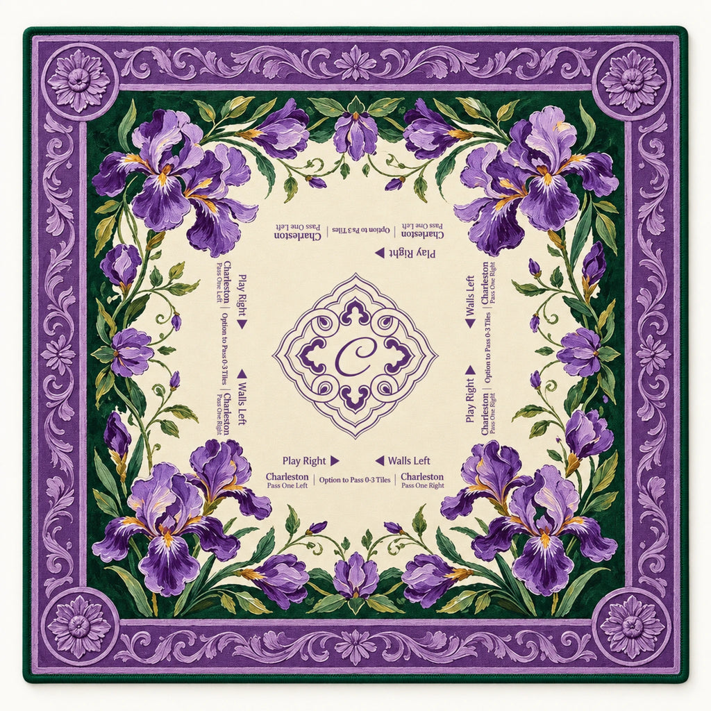Lila purple iris American mahjong mat packshot