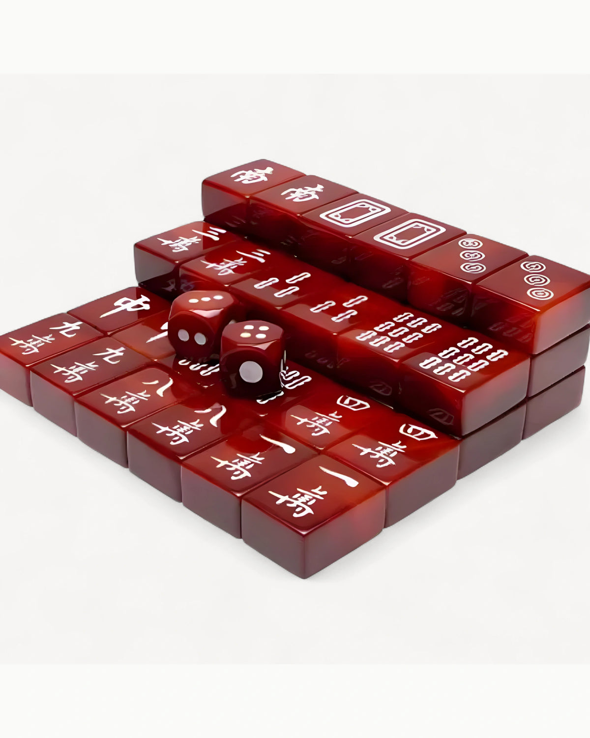 Agate Mahjong Set - Cinnabar — Rack
