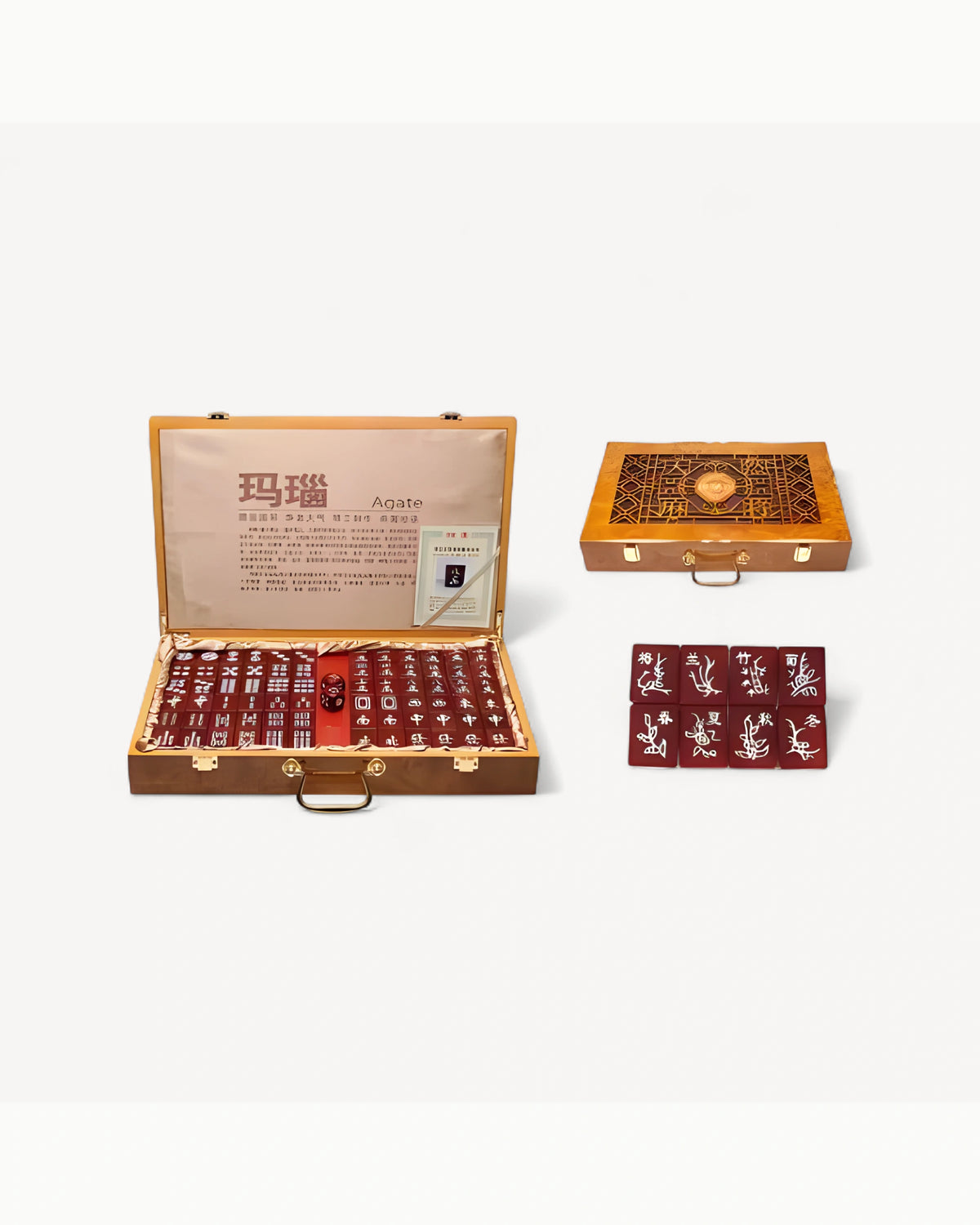 Agate Mahjong Set - Cinnabar — Case