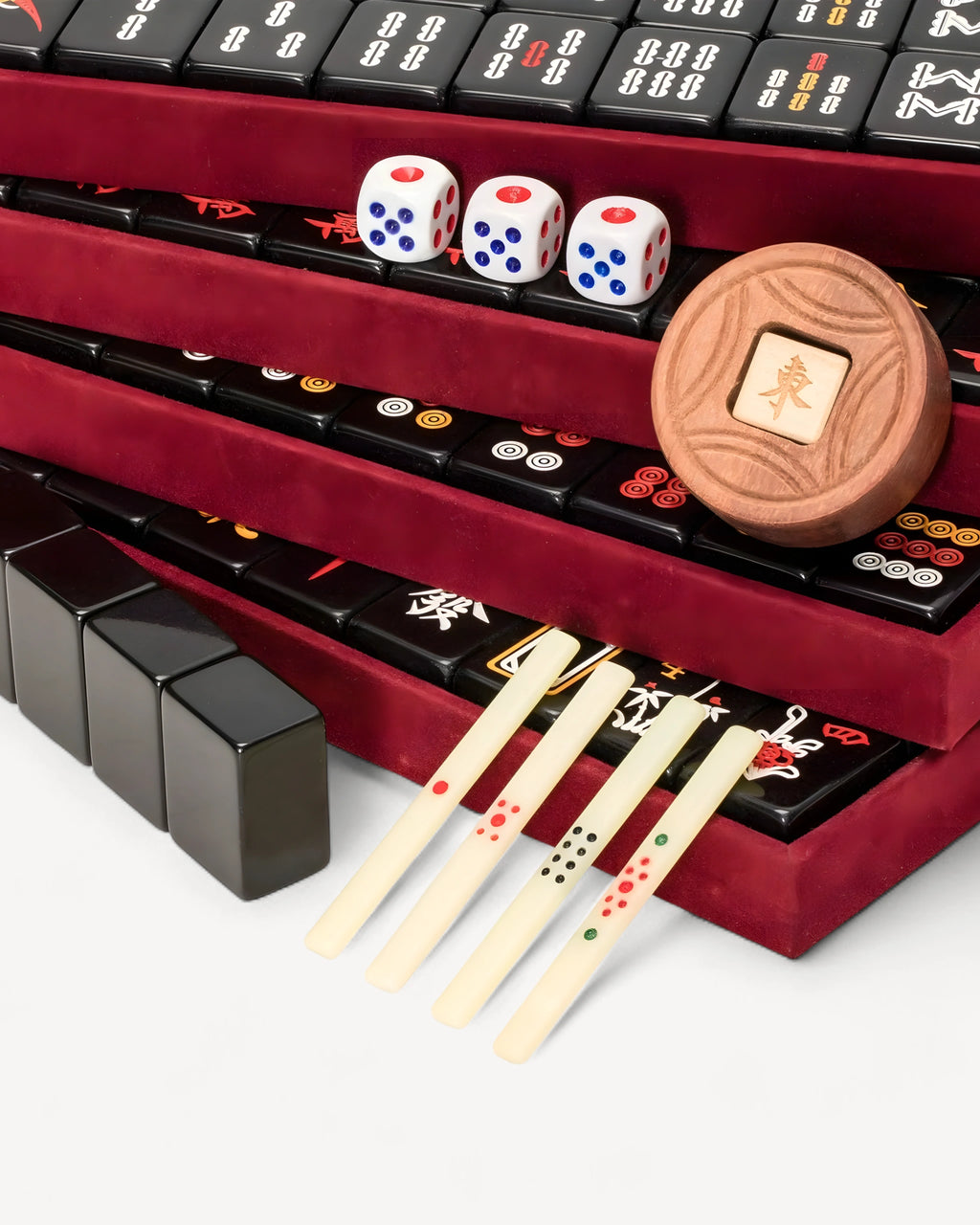 Black Tile Mahjong Set - Ink — Rack