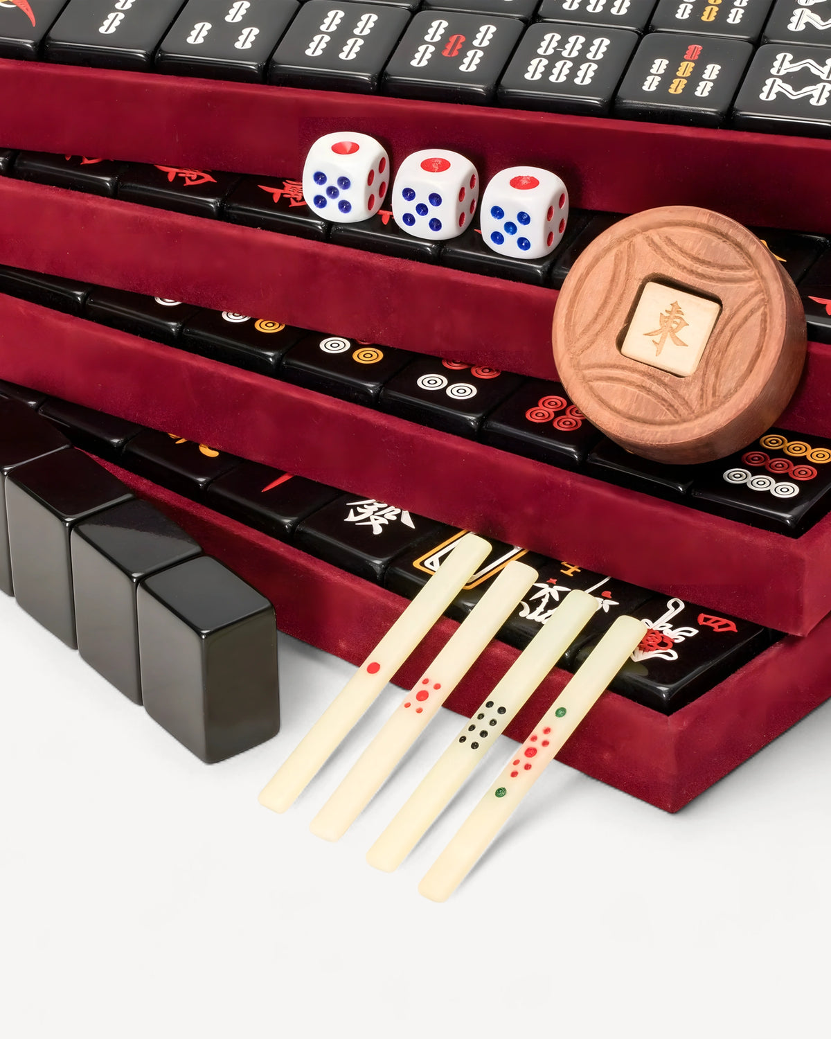 Black Tile Mahjong Set - Ink — Rack