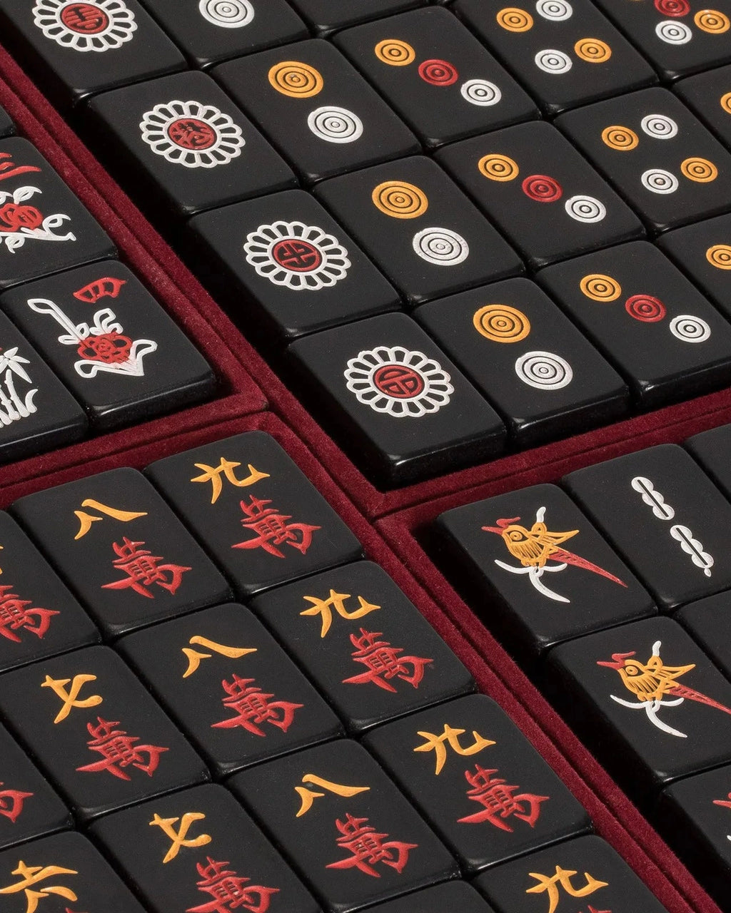 Black Tile Mahjong Set - Ink — Loose tiles
