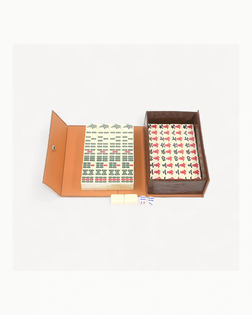 Mini Engraved Mahjong Set - Bone — Compact
