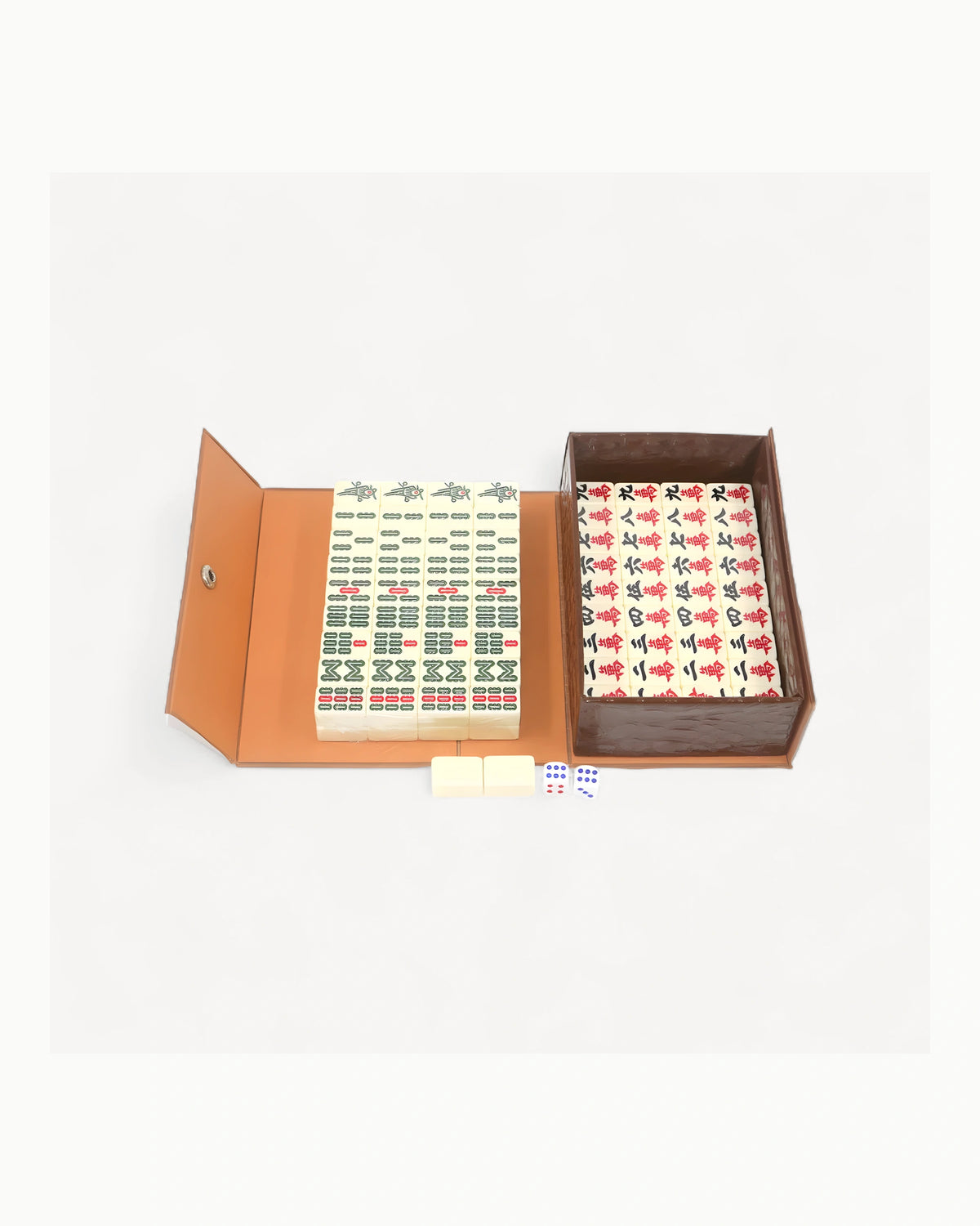 Mini Engraved Mahjong Set - Bone — Compact