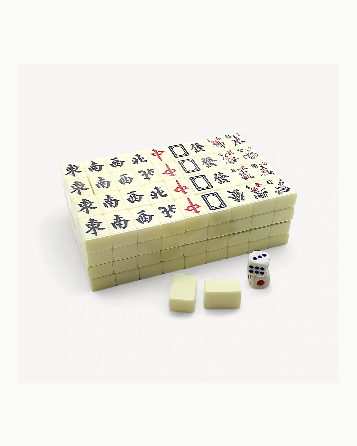 Mini Engraved Mahjong Set - Bone — 3/4