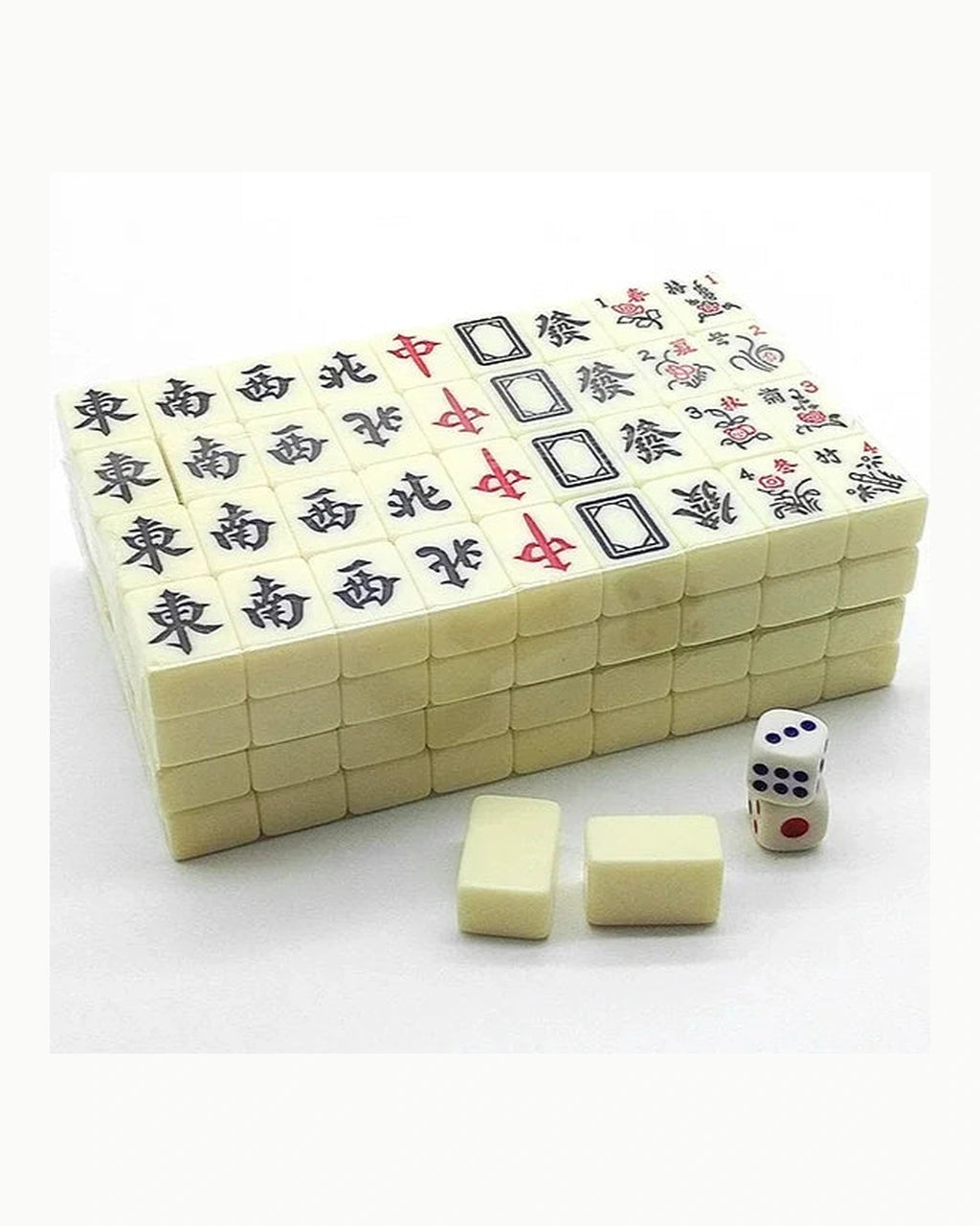 Mini Engraved Mahjong Set - Bone — Rack