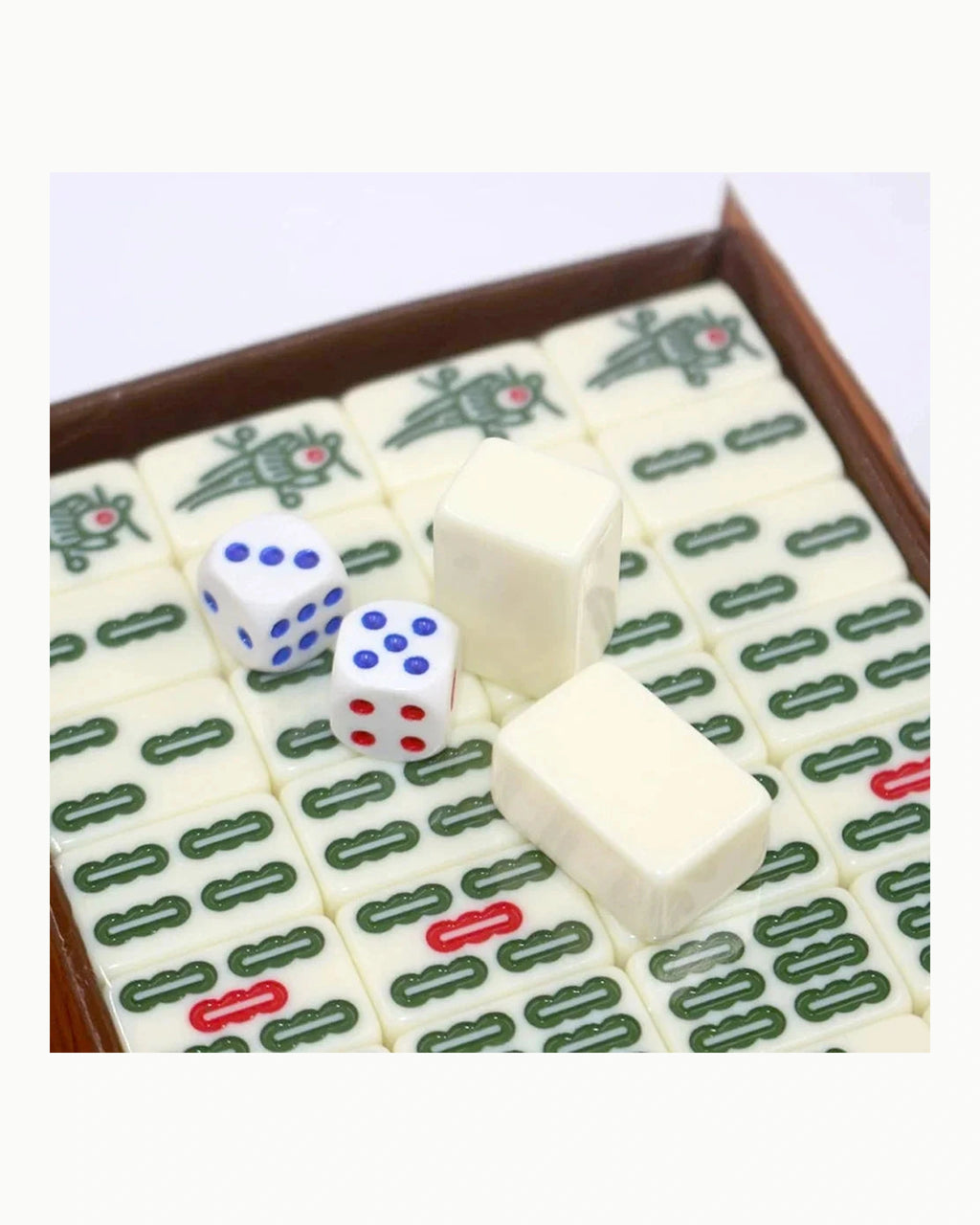 Mini Engraved Mahjong Set - Bone — Loose tiles