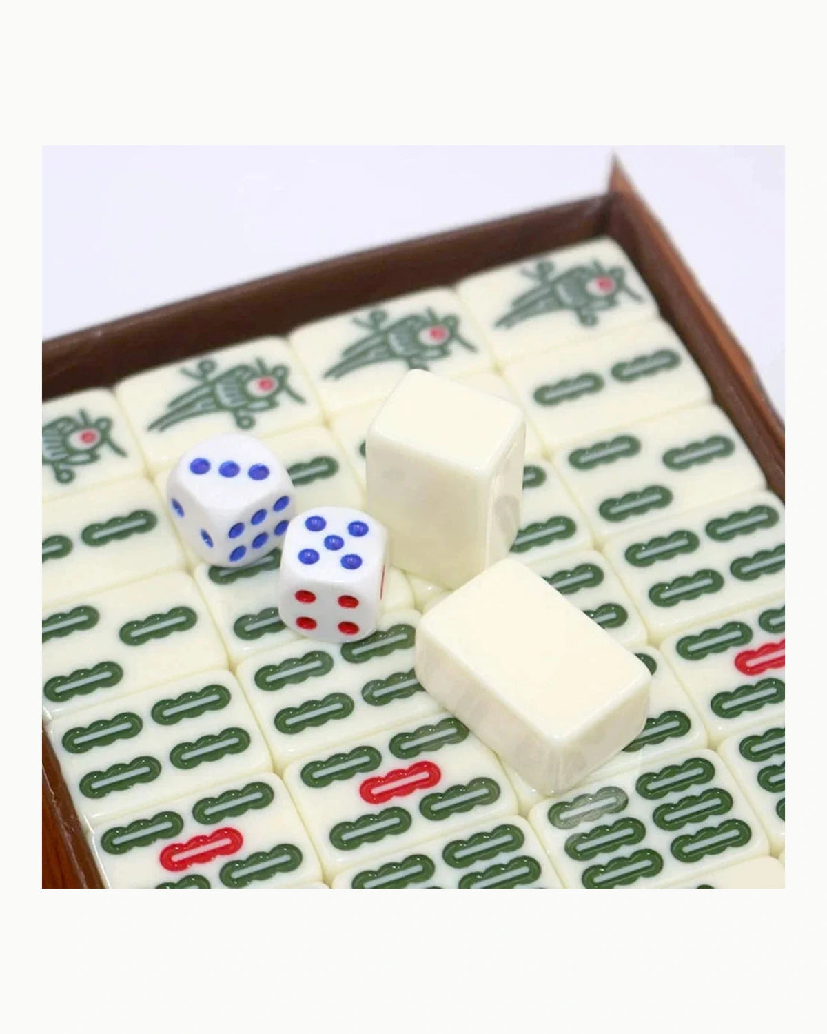Mini Engraved Mahjong Set - Bone — Loose tiles