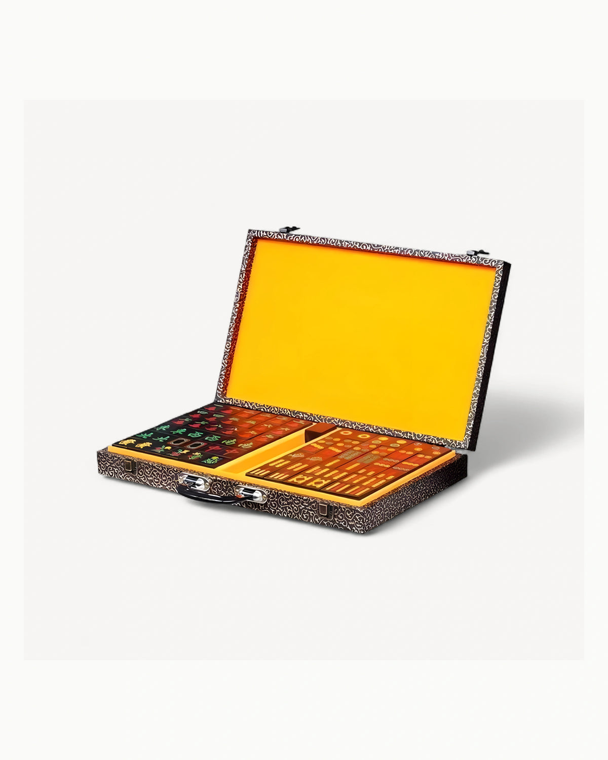 Sandalwood Mahjong Tiles - Madder — Full
