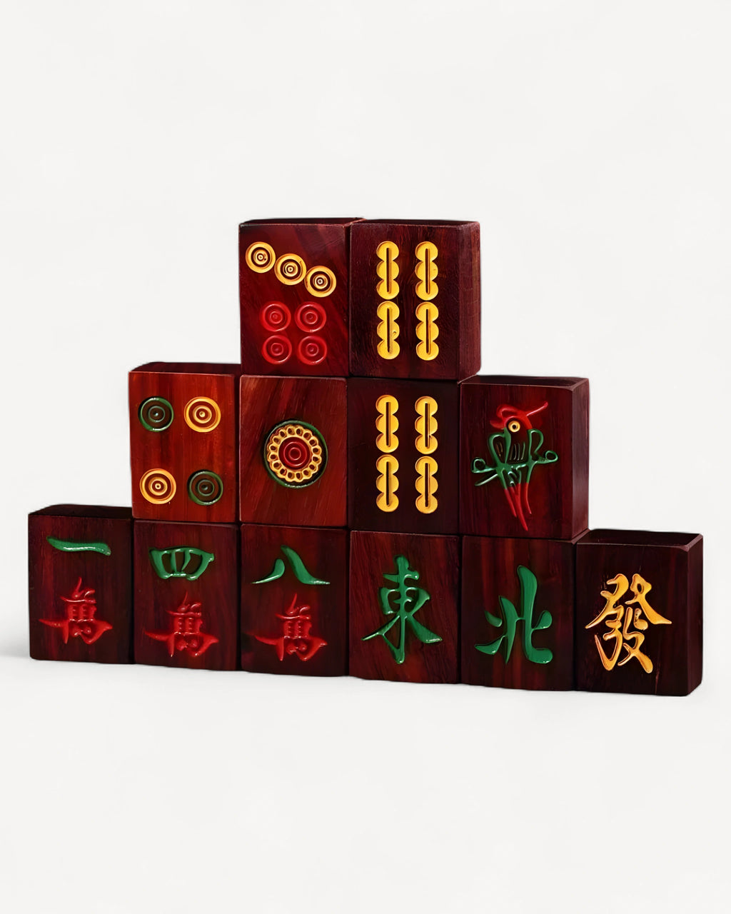 Sandalwood Mahjong Tiles - Madder — Rack