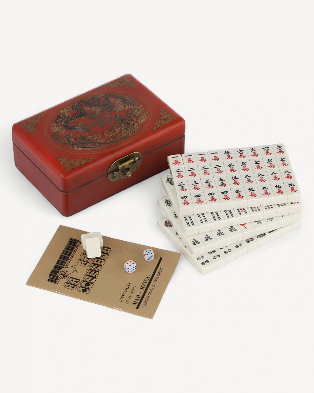 White Engraved Mahjong Set - Quartz — 3/4