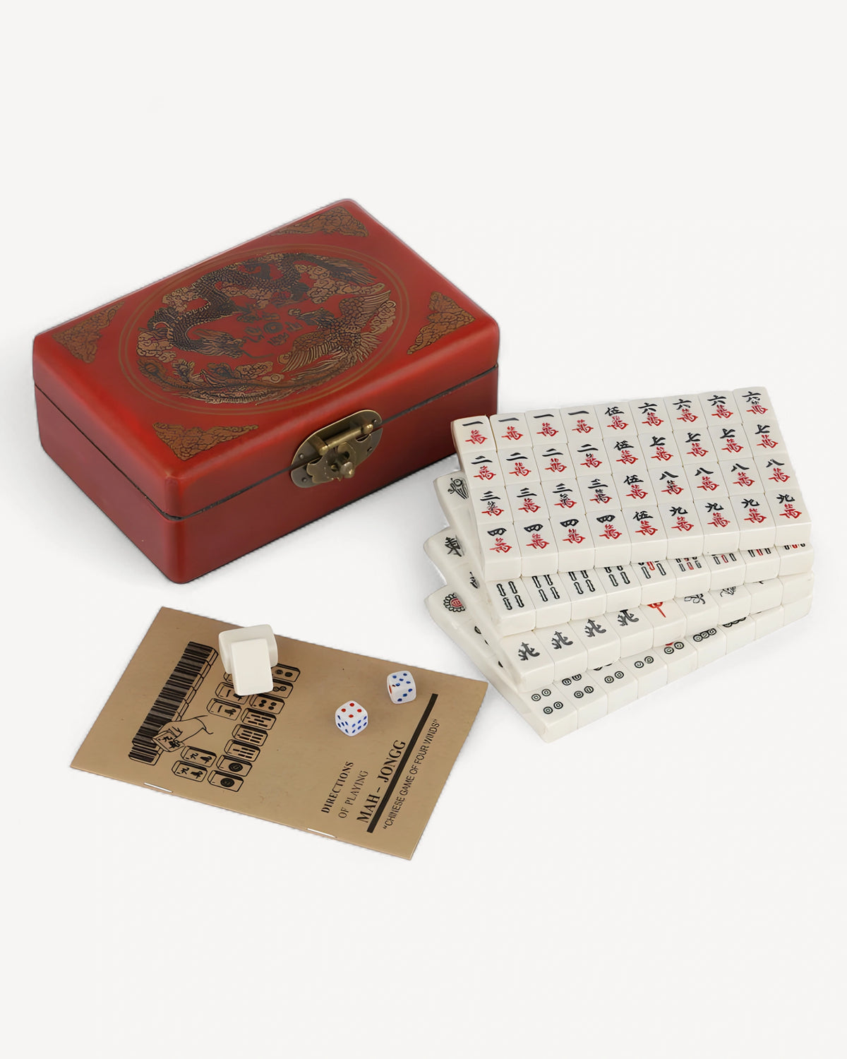 White Engraved Mahjong Set - Quartz — 3/4