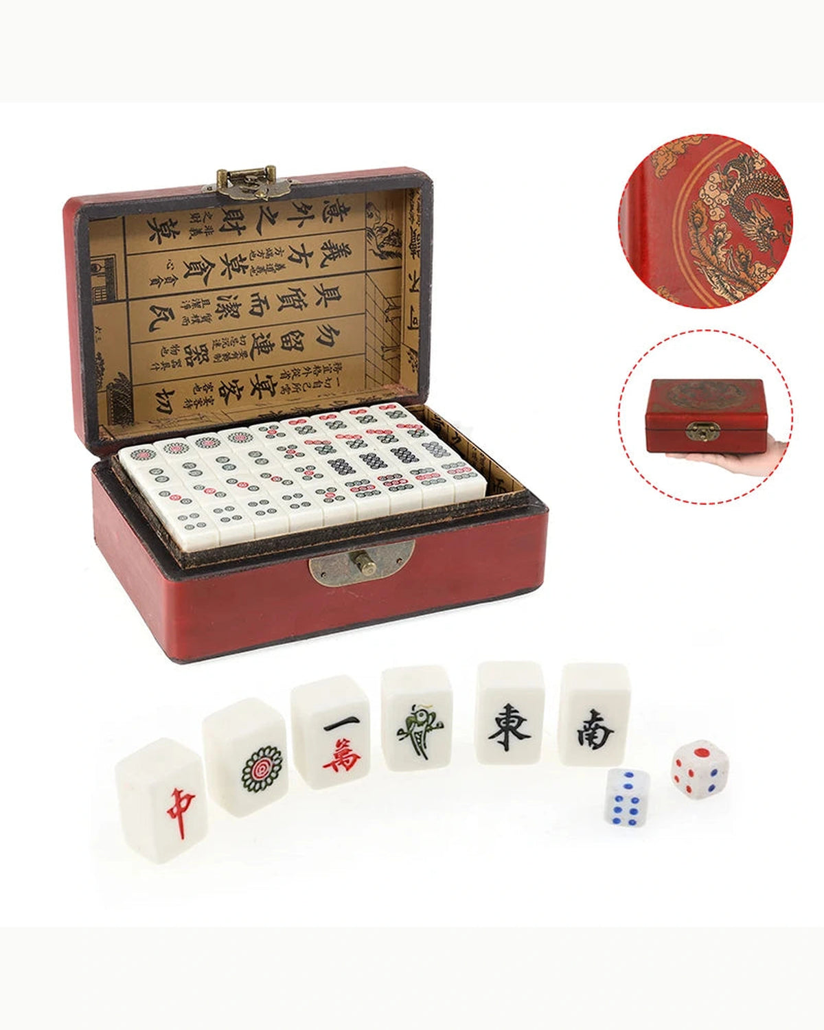 White Engraved Mahjong Set - Quartz — Rack