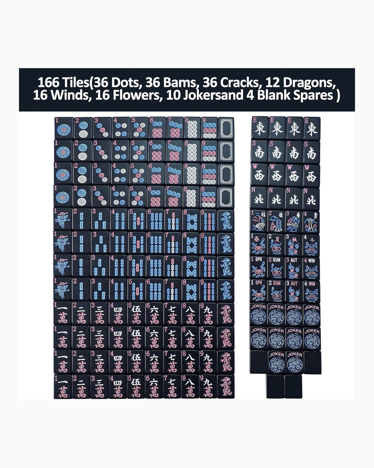 Replacement American Mahjong Tiles - Cornflower — Full
