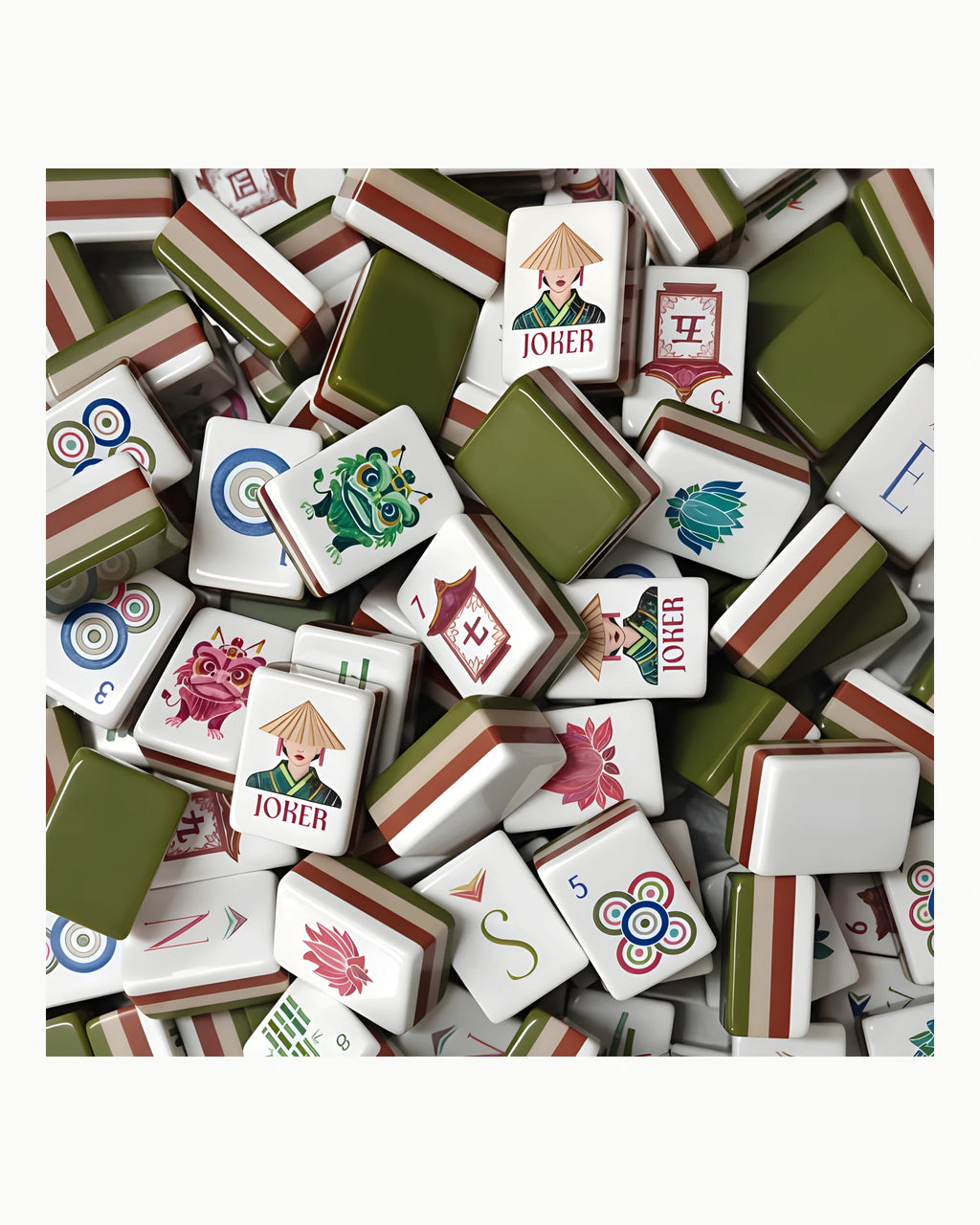 Engraved Mahjong Set - Buttercup — Loose tiles