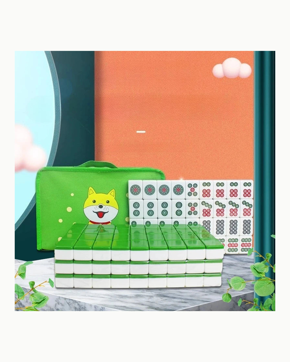 Green Mahjong Tiles - Malachite — 3/4
