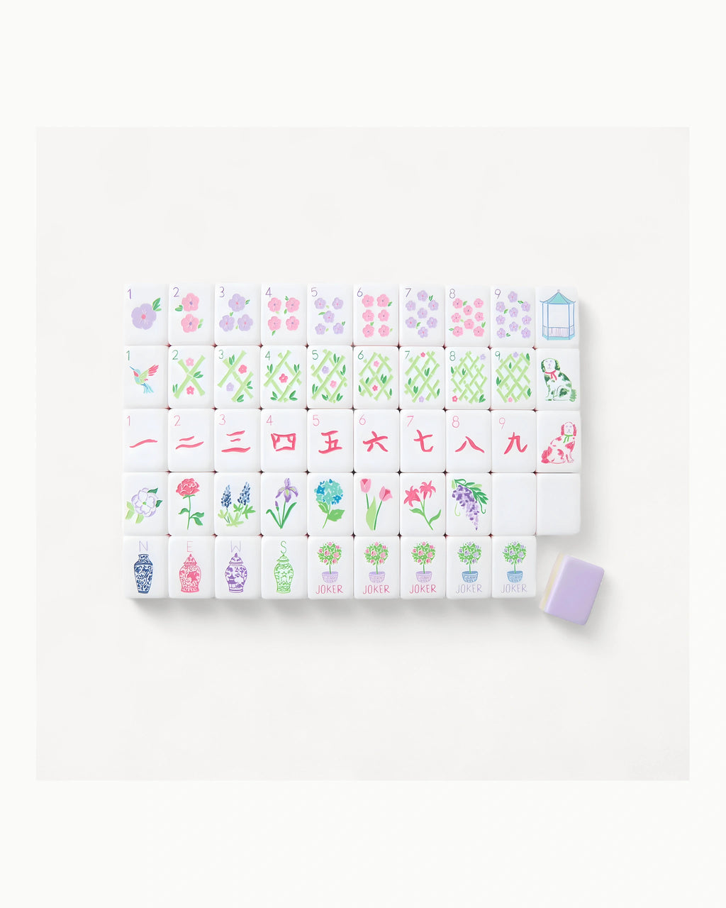 Light Purple Mahjong Set - Lilac — Compact