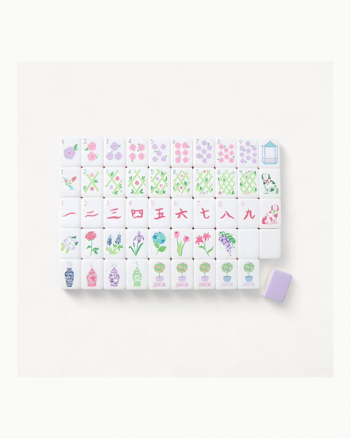 Light Purple Mahjong Set - Lilac — Case