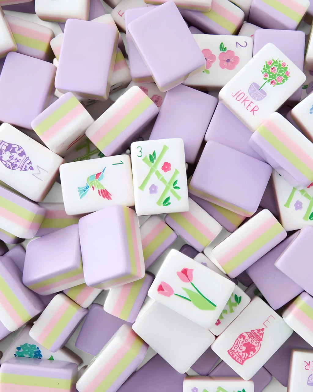 Light Purple Mahjong Set - Lilac — Loose tiles