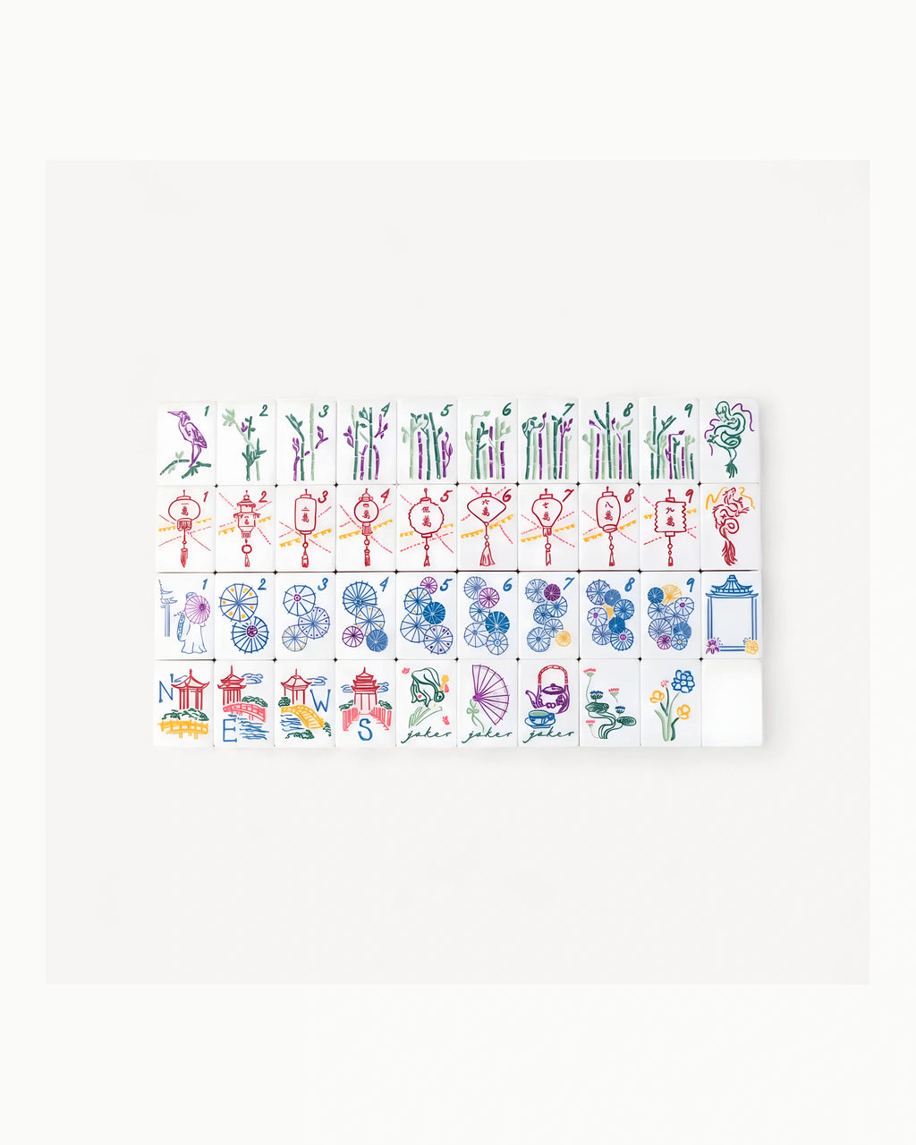 Luxury American Mahjong Tiles - Camellia — Case