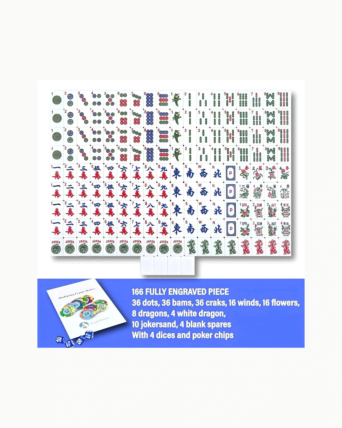 American Mahjong Set Pink Tiles - Freesia — Full