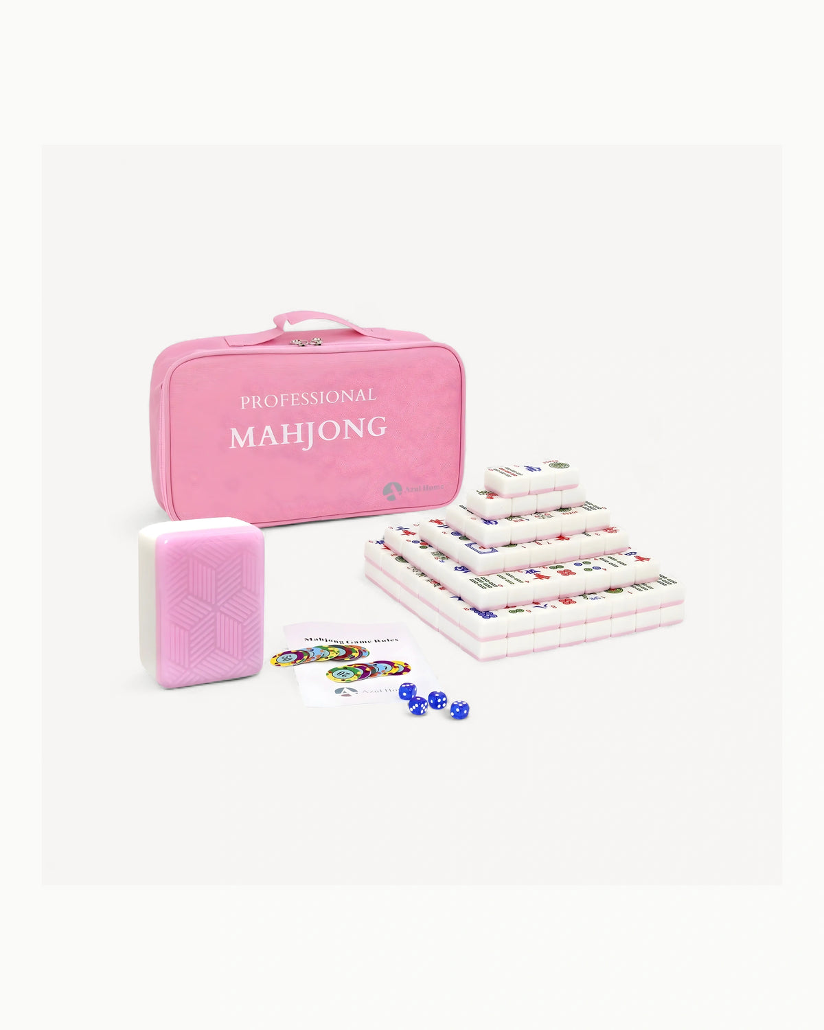 American Mahjong Set Pink Tiles - Freesia — Case
