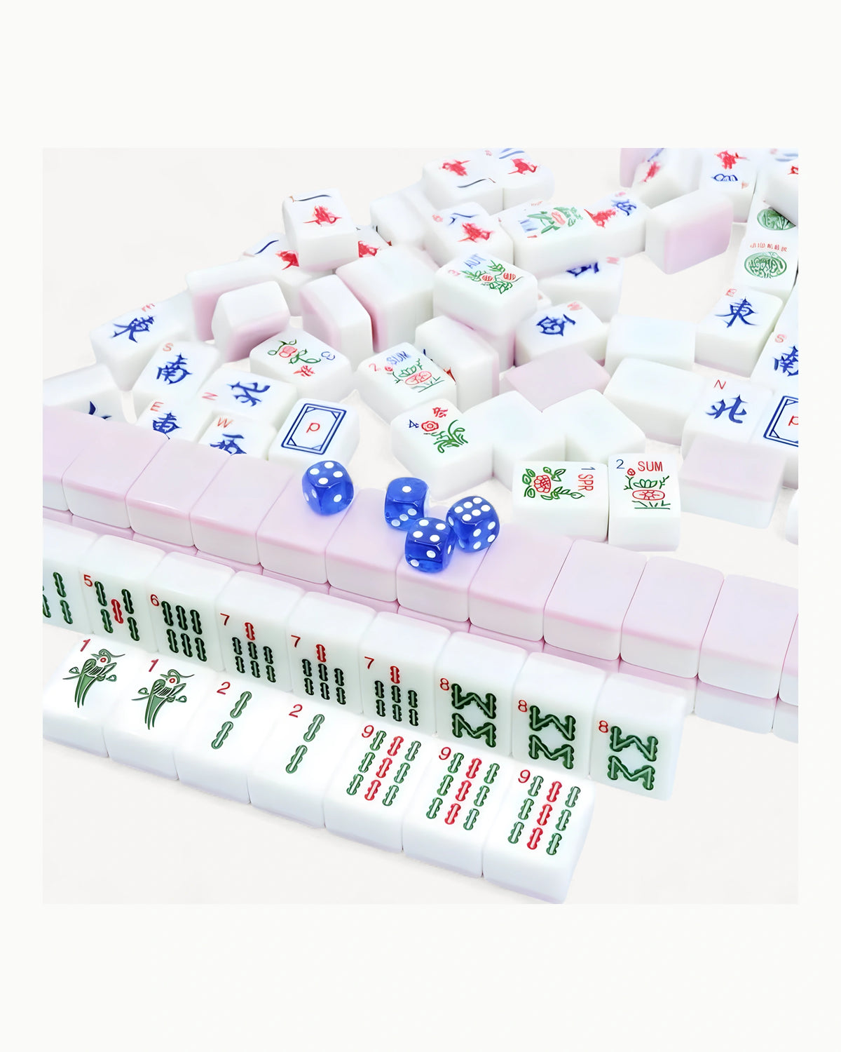 American Mahjong Set Pink Tiles - Freesia — Loose tiles